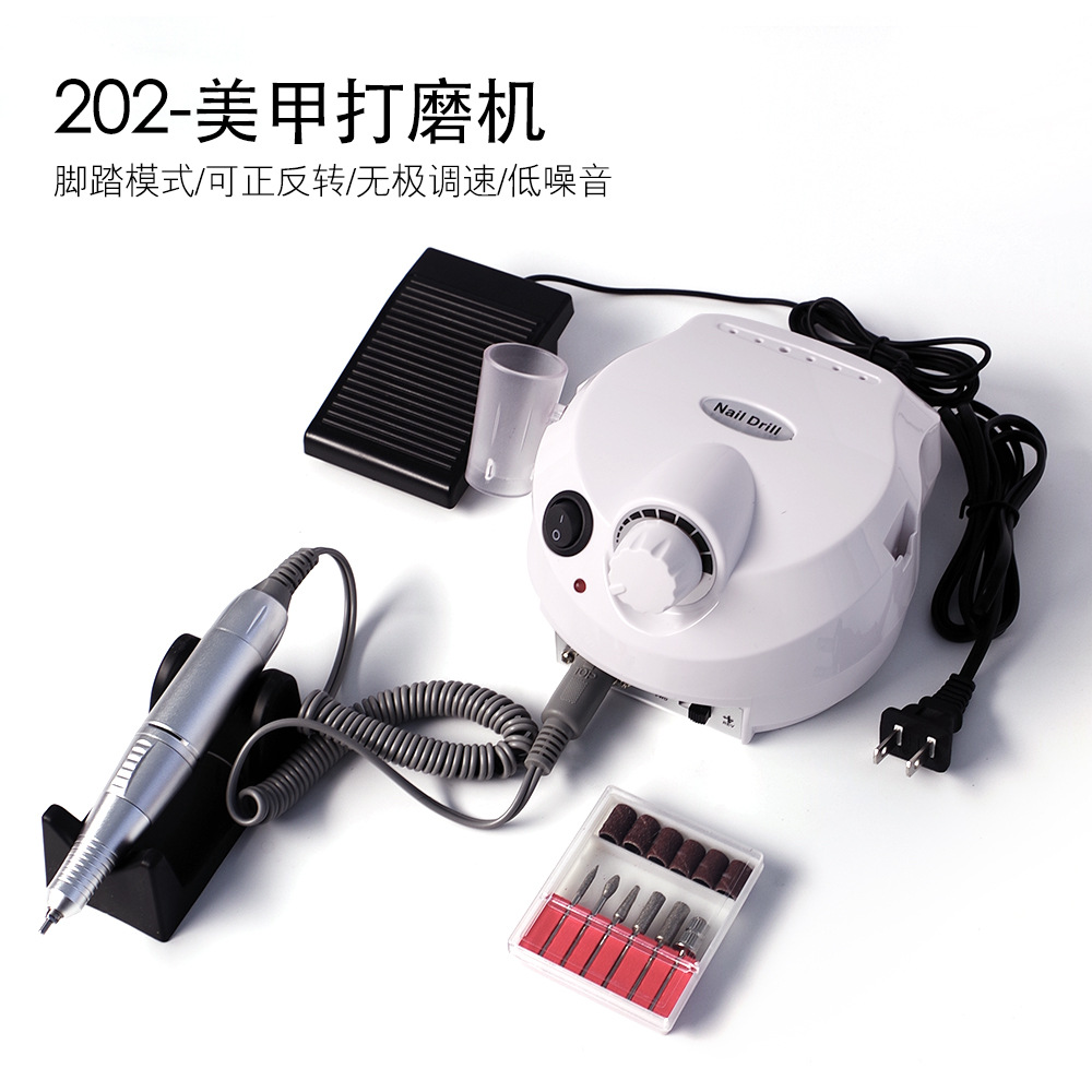 Uñas 202 lijadora de uñas desmontador de uñas eléctrico tipo pedal, rectificador de uñas, pulido tipo bolígrafo, herramientas de uñas exfoliantes