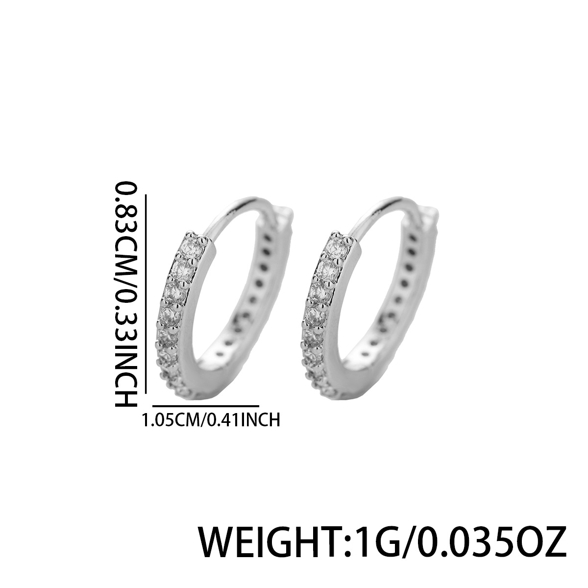 Full Diamond Plain Hoop Earrings For Men And Women Retro Style_voghion.com