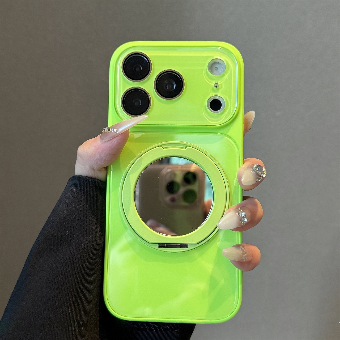 Funda Magnética de Vidrio para iPhone 17 Pro Max con Soporte Giratorio de Espejo, Antigolpes