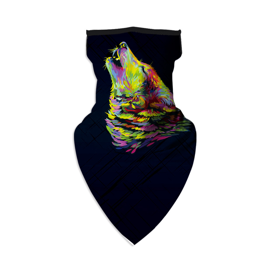 Outdoor Motorcycle New Product 3D Digital Printing Mask Cycling Ear Hanging Triangle Scarf Sun Protection Face Mask Masked Magic Headscarf