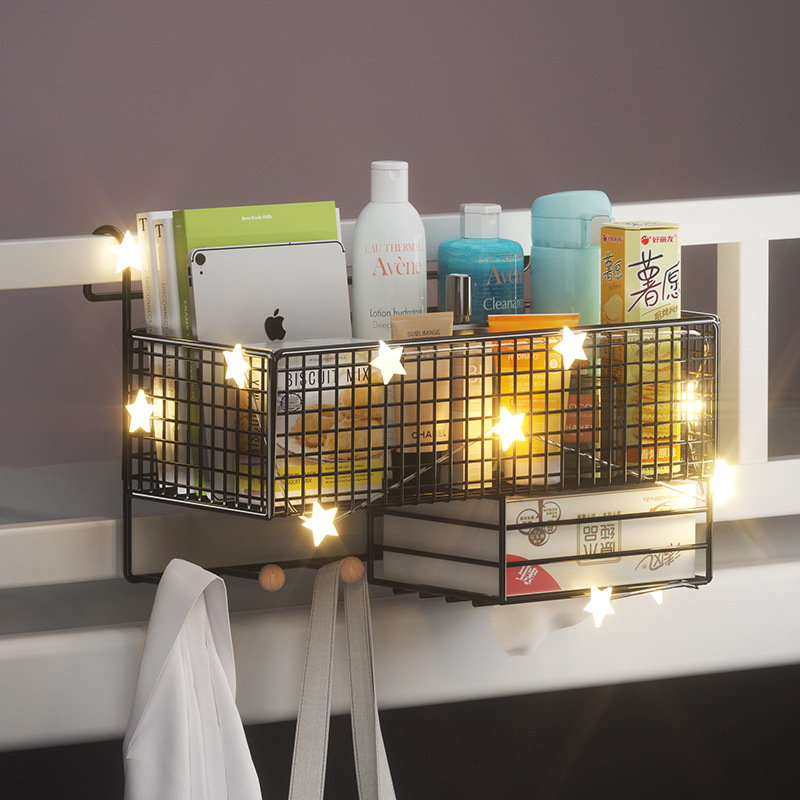 Almacenamiento en rack de almacenamiento de la cabecera estudiante universitario dormitorio colgante cesta dormitorio de las niñas cama viviente Escuela Superior litera inferior litera mesita de noche cesta colgante