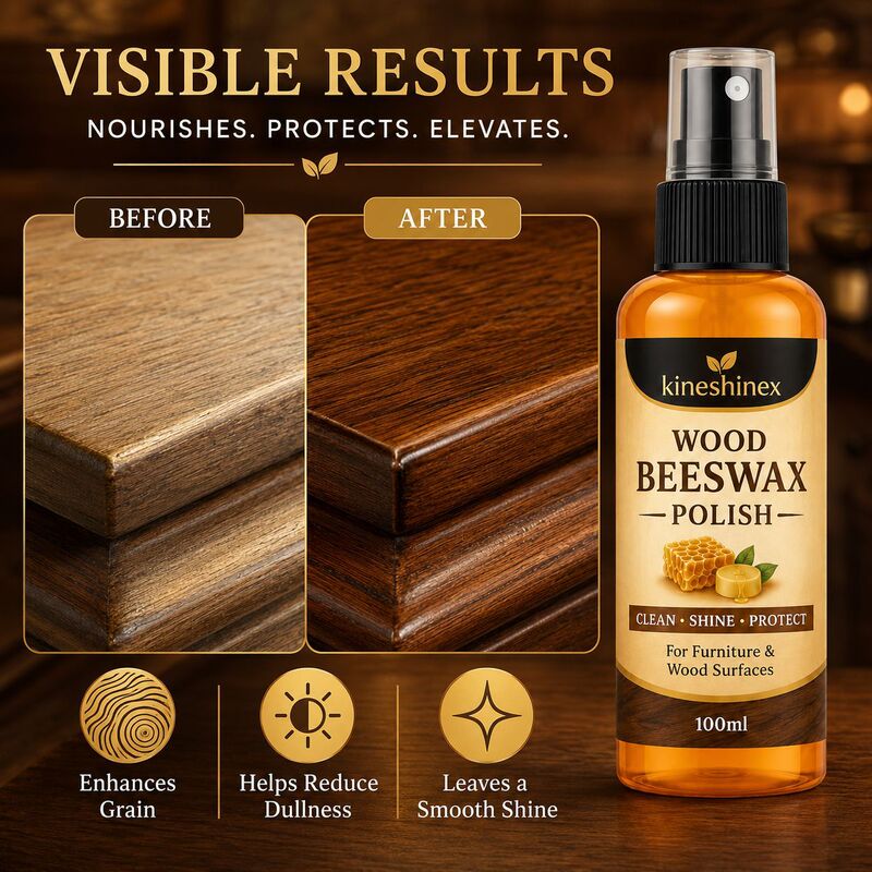 Kineshinex Beeswax Wood Polishing Spray Furniture Floor Polishing Scratch Renovation Wood Furniture Care Agent Kineshinex Beeswax Wood Polishing Spray Furniture Floor Polishing Scratch Renovation Wood Furniture Care Agent