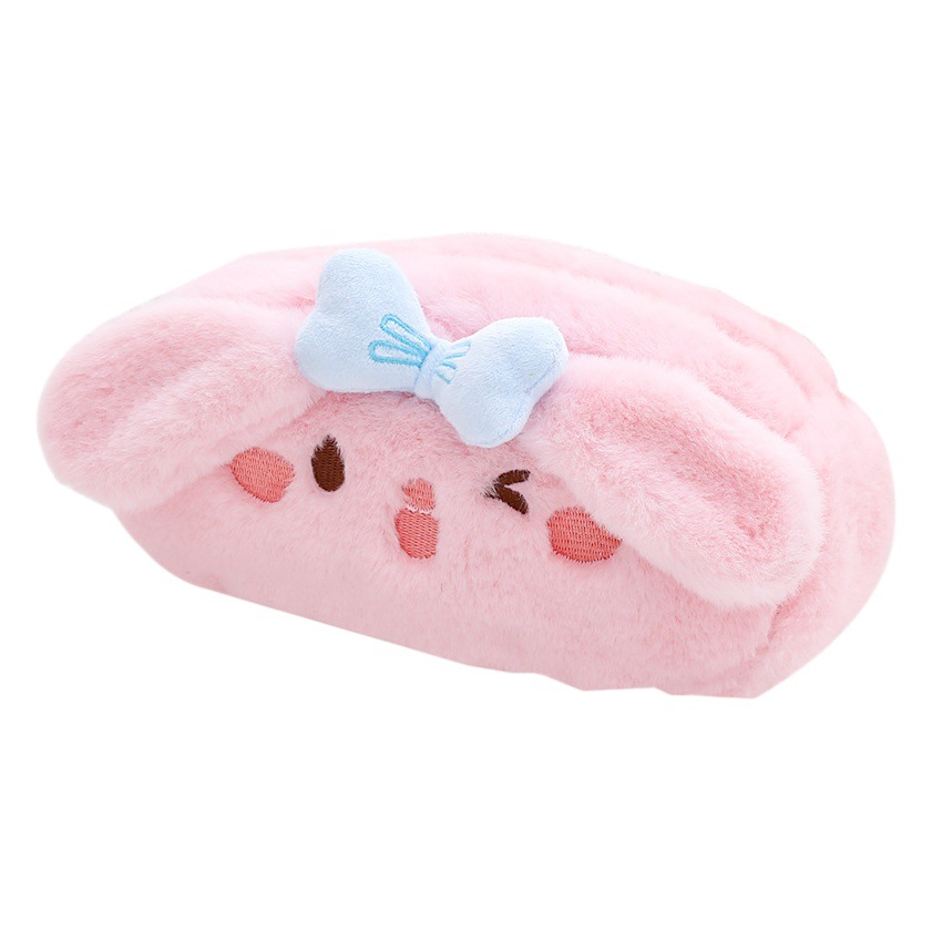 Lindo de dibujos animados de peluche caja de lápiz de gran capacidad estudiante caja de lápiz tridimensional chica corazón papelería caja al por mayor