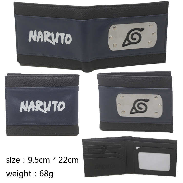 Naruto periferia billetera, Naruto Sasuke, cuatro generaciones de billetera roja, billetera corta, monedero de cambio de piel PU.