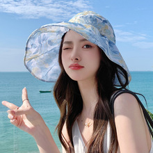 夏季新款女神帽子优雅空顶帽防紫外线遮阳帽韩版防晒帽防风太阳帽