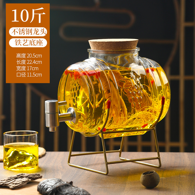 工場直販ワイングラスボトル家庭用増粘高麗人参ワイン樽密封ワイン瓶蛇口付き大量割引