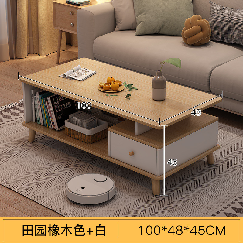 Sala de estar mesa lateral simple moderno nórdico madera maciza pierna mesa de té casa de alquiler pequeño apartamento casa pequeña mesa de té balcón mesa cuadrada