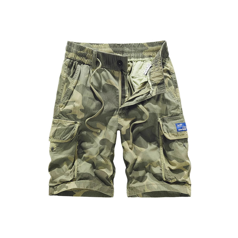 Shorts Men's Summer Camouflage Trendy Elastomic Waist Straight Pants Multi-Pocket Cotton Men's Teenager Pants Shorts Men's Summer Camouflage Trendy Elastomic Waist Straight Pants Multi-Pocket Cotton Men's Teenager Pants