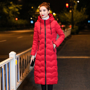 反季韩版棉袄2021新款羽绒棉服女中长款过膝修身棉衣冬天外套加厚