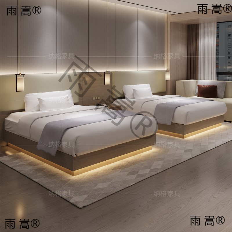 Hotel Bed, Hotel Furniture, Standard Room, Full Set of Customized All-Season Hotel-Style Apartment, Large Bed, B&B Room