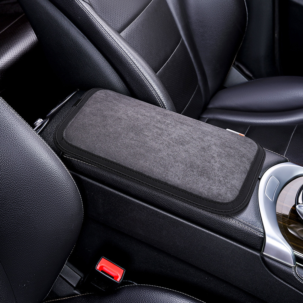 Car Armrest Pad Faux Leather Comfortable High Elastic Sponge Elbow Support