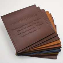 定制皮标牛仔裤皮牌服装真皮商标压印变色皮革高端礼品杯套灯罩定