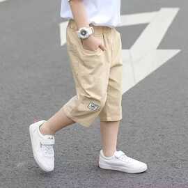 男童夏季薄款儿童百搭裤子2026夏装新款中大童男孩休闲七分裤子潮