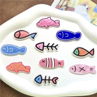 Acrylic New Cartoon Cute Super Cute Water Pattern Fish DIY Hairpin Brooch Badge Refrigerator Magnet Jewelry Small Accessories