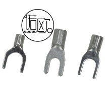 叉形接线裸端子SNB紫铜镀锡冷压裸端头U型接线耳铜鼻子线耳线鼻