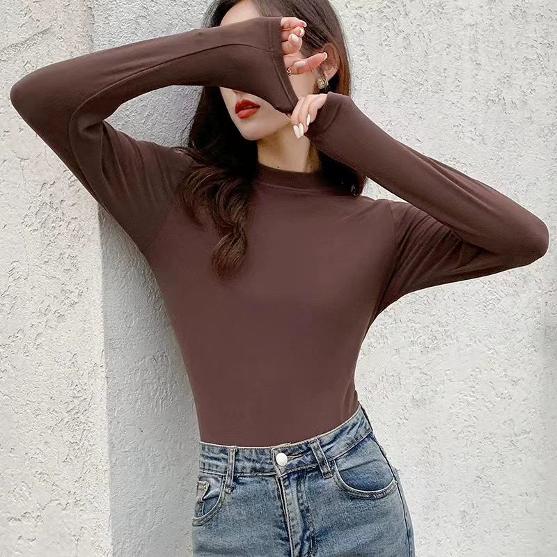 Цветная базовая футболка с длинными рукавами, приятная к телу, slim fit, яркий привлекающий стиль