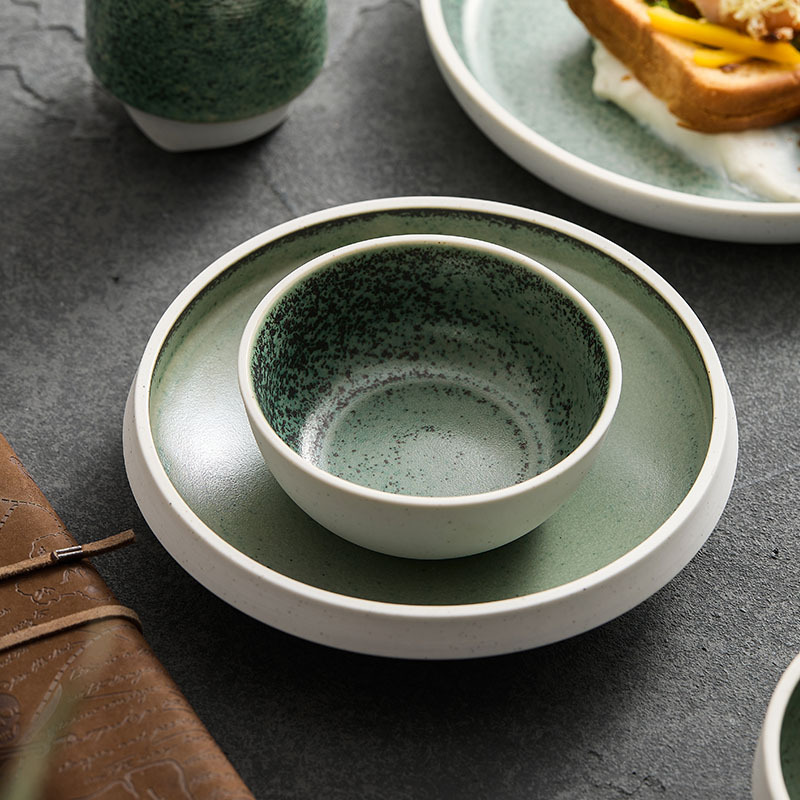 Plato de cerámica sofisticado de alta calidad, platos nórdicos, platos de comedor, platos de sopa, platos de carne, platos de ensalada, platos de postres, platos de bocadillos
