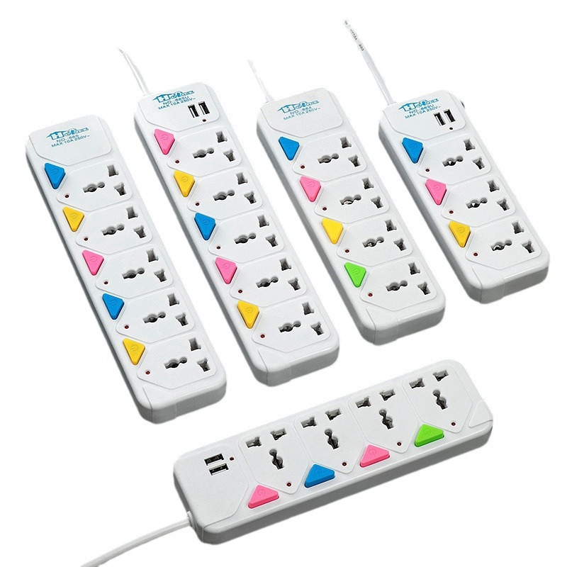 África Medio Oriente India Sudeste Asiático Multi-interruptor Control independiente enchufe USB placa de enchufe con enchufe de cable
