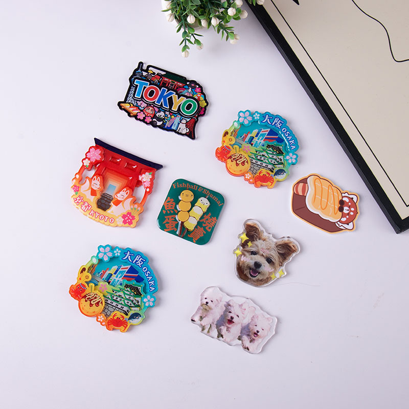 Source Manufacturer Customizes Acrylic Resin Keychains and Refrigerator Magnets in Various Special Shapes, Free Design, Free Shipping