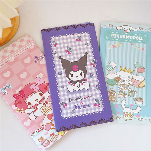 Cartoon Decoration Girly Heart Sanrio Kurome Melody Cinnamon Dog Sticker Set Sticker Card Combo