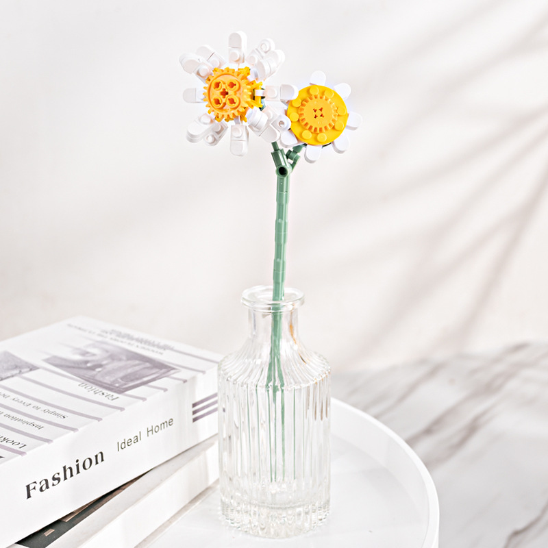 JAKI Jiaqi bloques de construcción suculenta olla montaje decoración interior simulación flor planta juguete lindo regalo la muchacha