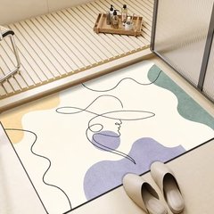 Modern minimalist bathroom door absorbent mat household bathroom rug toilet quick-drying foot mat diatomaceous earth soft pad