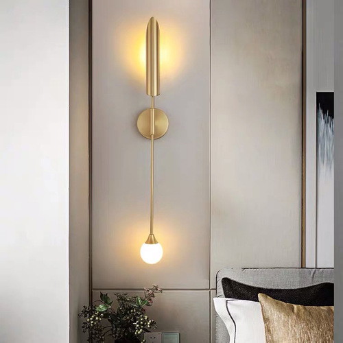 Modern Minimalist Living Room Background Wall Bedroom Bedside Lamps Nordic Entrance Restaurant Hotel Cafe Single Head Wall Lamp