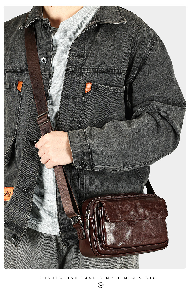 Borsa a tracolla uomo in vera pelle di vacchetta stile casual_voghion.com