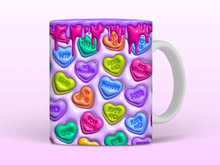 3D情人节爱心Heart陶瓷咖啡马克杯子情侣水杯新款Valentines Love