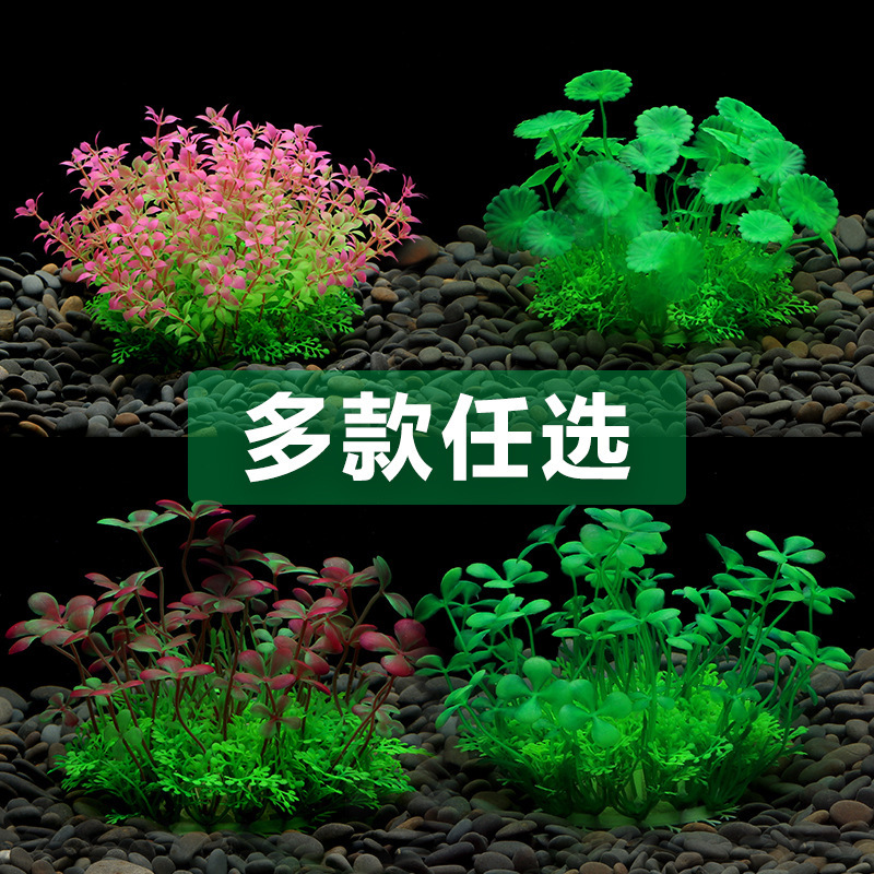 Simulación acuario acuario acuario decorativo acuario paisajismo acuario hierba acuática falsa planta reptil redonda hierba pequeña