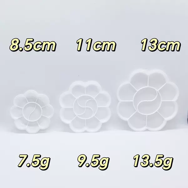 Plastic color palette plum plate white large small size medium 8.5cm11cm13cm and other art pigments color palette