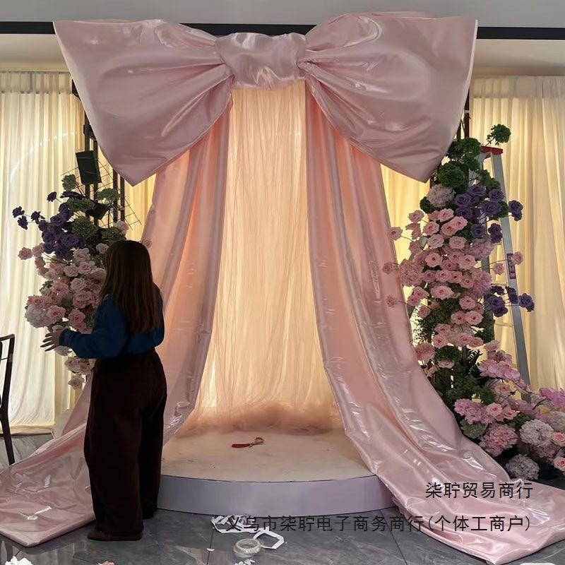 インターネットセレブの結婚式の部屋の装飾小道具リボン完成した結婚式の背景ショッピングモールホリデーディスプレイテーマレイアウト|undefined