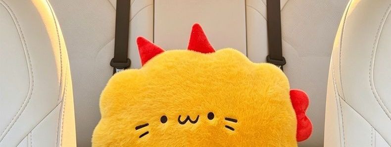 Headrest suitable for all seasons, same style lumbar support cushion, waist-protecting pillow, cartoon car seat cushion, cute car pillow