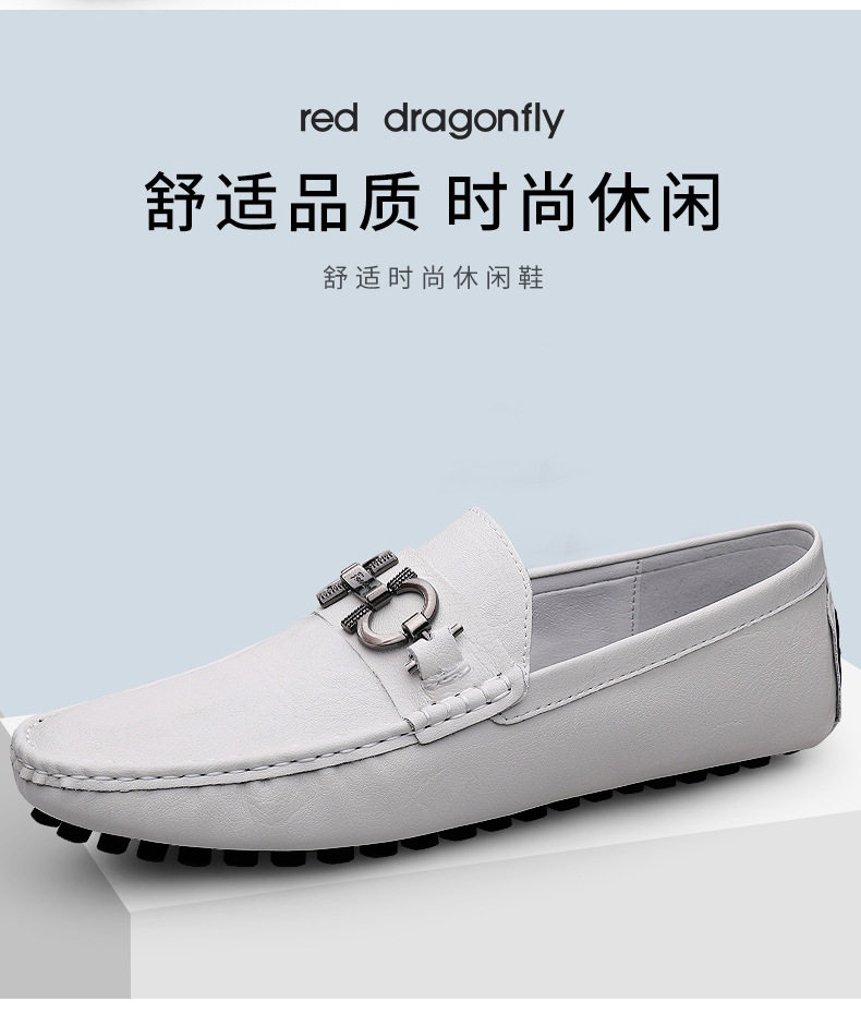 Giày lười nam da bò họa tiết vân cá sấu, đế bệt, cổ thấp, form rộng — 8080 màu xanh lam, 8080 màu đen, 8335 Màu nâu, 8335 màu đen chi tiết 2