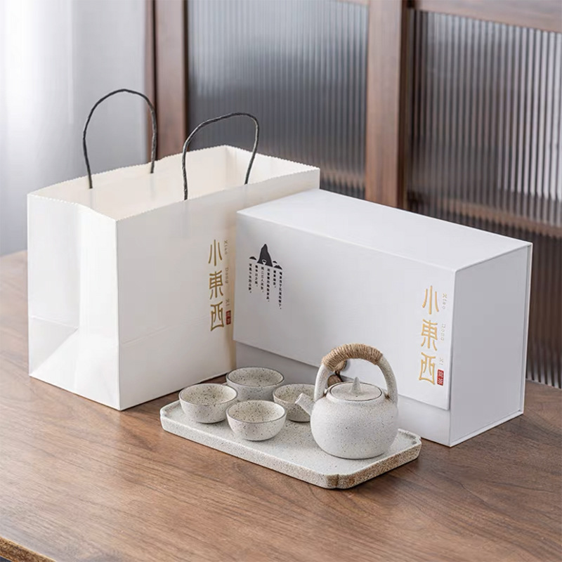 Juego de té japonés con bandeja de té Kung Fu, un juego completo de utensilios de té, regalo, tetera de cerámica, taza de té, impresión al por mayor, LOGOTIPO
