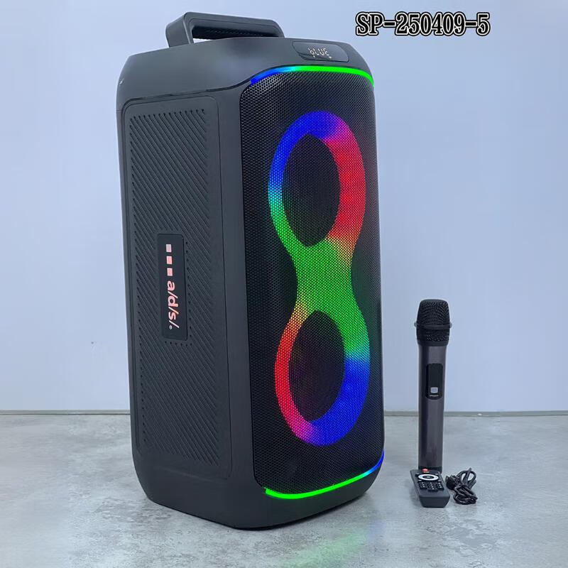 New 1 2 * double 6 inch stage speaker square dance RBG lighting outdoor K song pull rod Bluetooth sound volume New 1 2 * double 6 inch stage speaker square dance RBG lighting outdoor K song pull rod Bluetooth sound volume
