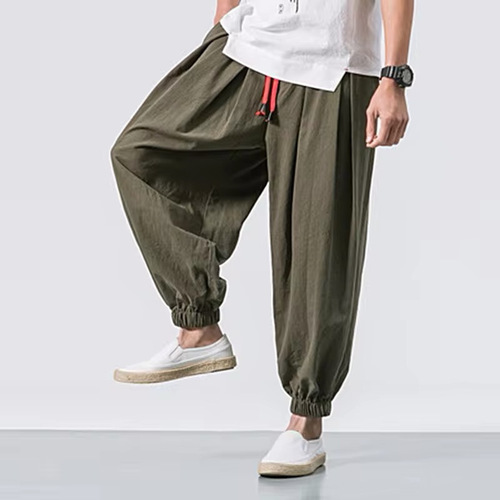 Stylish Chinese Casual Pants for Men - 2024 Summer New Arrival Loose Wide-Legged Mini Footloose Tight-Fitting Lantern Pants