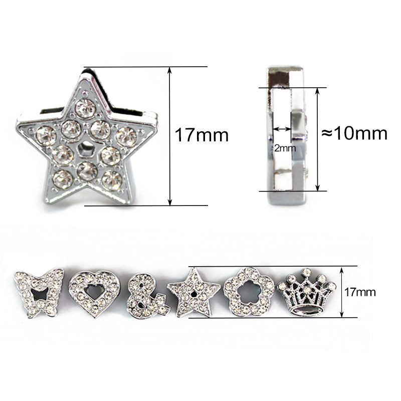 3g Weight Pendant, Beads Jewelry Making Type 1 Piece Diameter 10mm Alloy Heart Shape Crown Flower DIY Jewelry Accessories Pendant Beads