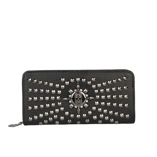 New  Punk Rivet Skull Women's Wallet Long Large Capacity Coin Purse Multiple Card Slots Fashion Wallet