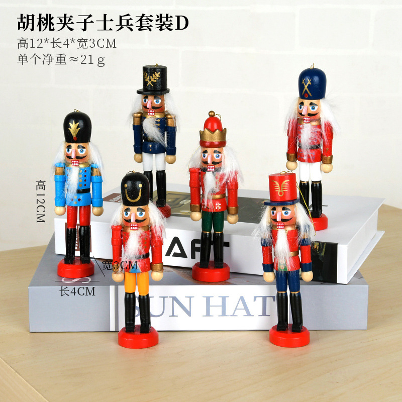 Cascanueces de estilo europeo, habitación de soldado, decoración de sala de estar, juguetes de madera, marionetas, adornos, colgantes, colgantes de Navidad