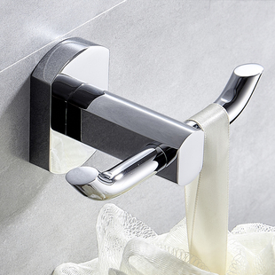 All-Copper Bathroom Towel Hook for Restroom Toilet Washroom Clothes Hanging Hook Single Double-Headed Hook No Drilling Required
