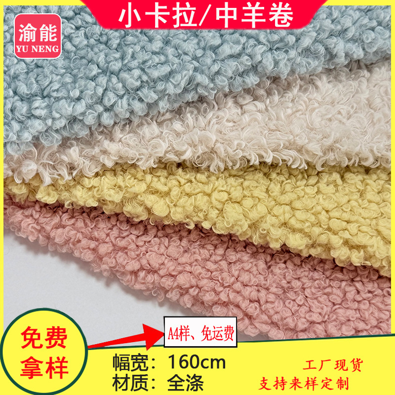 Little Kara Medium Lamb Wool Fabric, Basha Lamb Wool Plush Fabric, Loop Wool Fabric, Clothing and Toy Material, in Stock Little Kara Medium Lamb Wool Fabric, Basha Lamb Wool Plush Fabric, Loop Wool Fabric, Clothing and Toy Material, in Stock