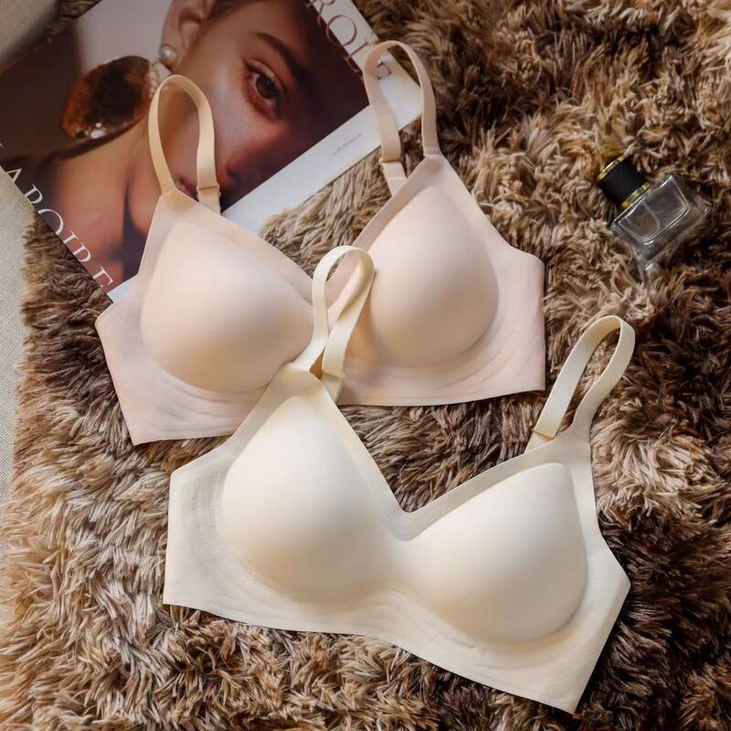 Cloud seamless underwear women's small chest push up wireless soft support sports bra big chest small summer thin