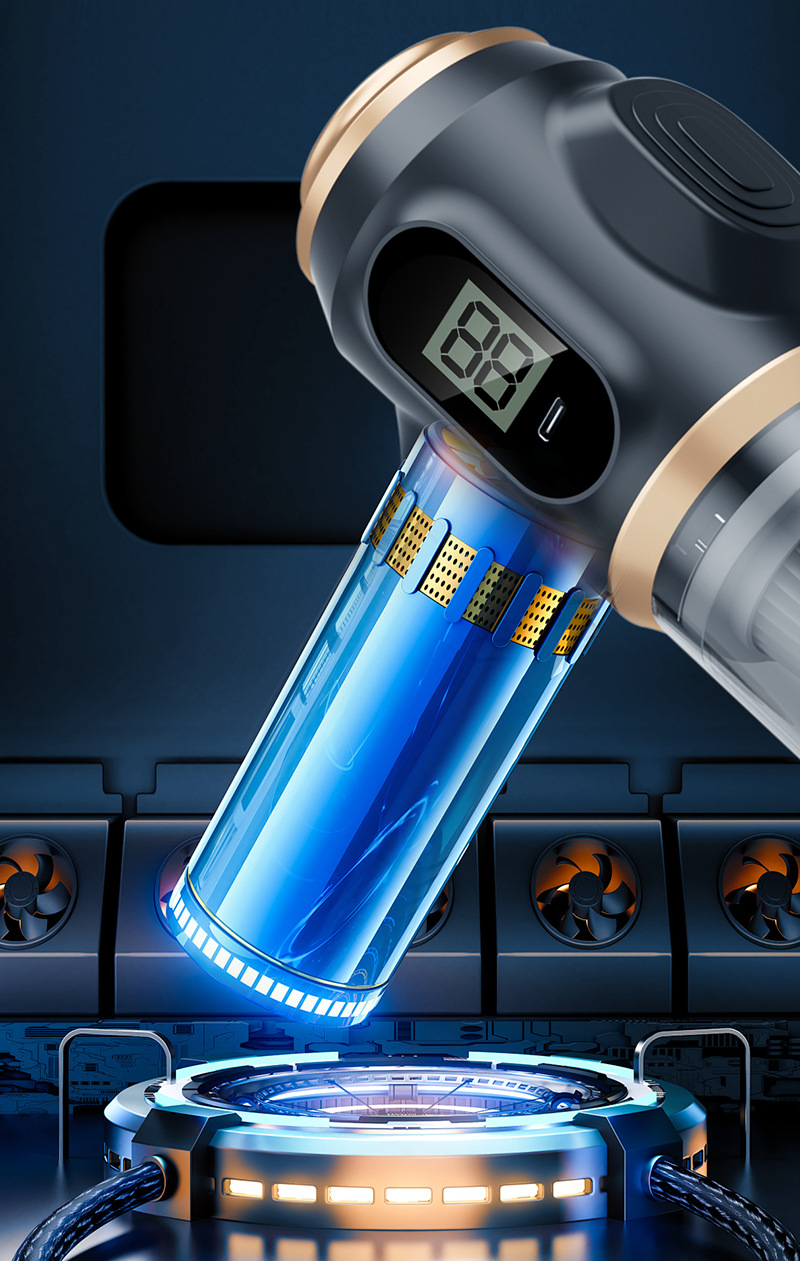 Company gift with screen display car vacuum cleaner wireless charging portable high-power handheld vacuum cleaner