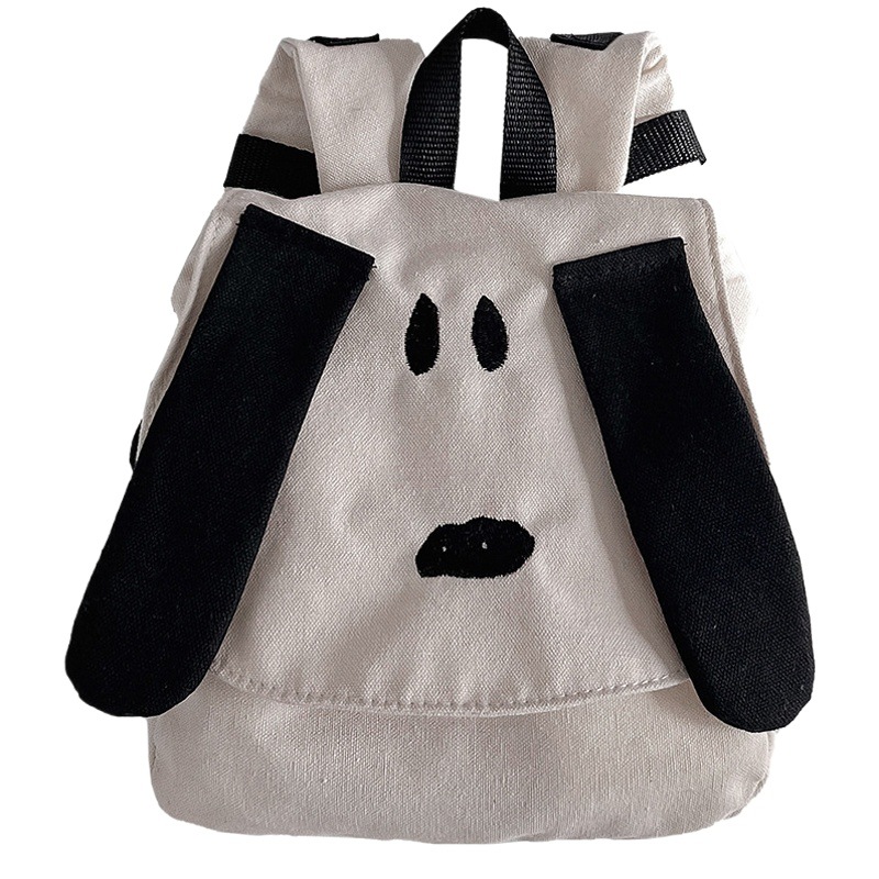 Estilo coreano mochila de dibujos animados lindo cachorro niños y niñas pequeña moda bebé contraste color bolsa viaje lona