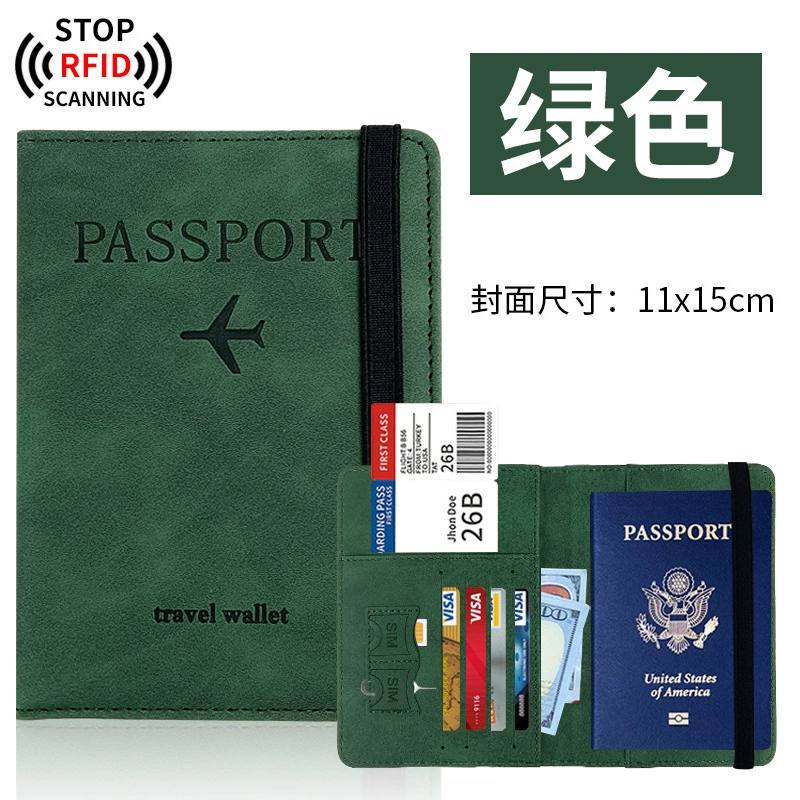 Портмоне RFID паспортное, чехол из искусственной кожи PU для документов, карточные слоты, закрытие магнитом или резинкой