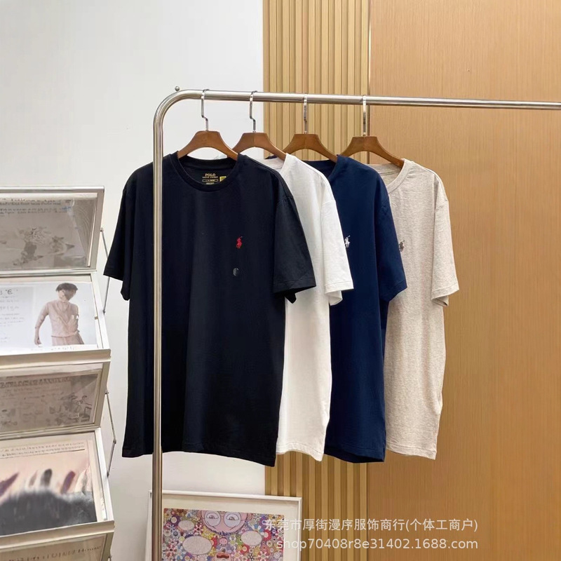 1:1 High-Quality Verifiable Ralph Lauren Rl Men's Pure Cotton Short-Sleeved Casual Sports T-Shirt