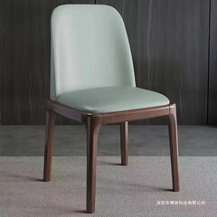全实木餐椅简约现代家用餐桌椅子北欧意式轻奢软包凳子靠背八角椅