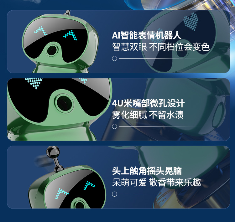 Robot Car Intelligent Aromatherapy Machine Men's Car Car Perfume Holder Internet Celebrant Car Fragrance Advanced Aromatherapy