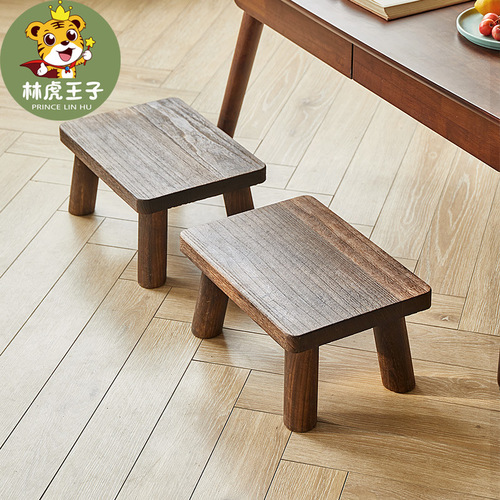 Small wooden stool, shoe bench, low stool, mini square stool, living room home use, small footstool, wooden seat, tea table, solid wood stool
